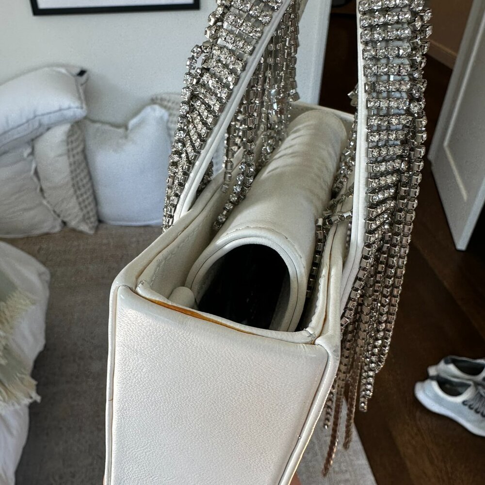 KARA crystal embellished white handle bag - Picture 6 of 14